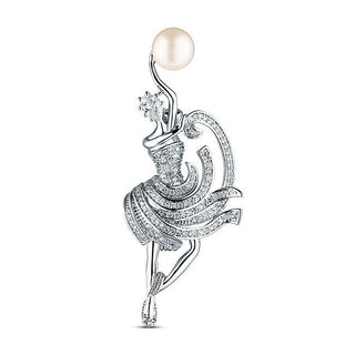 Jwl luxury pearls Danseuse élégante Épingle avec perle véritable JL0875