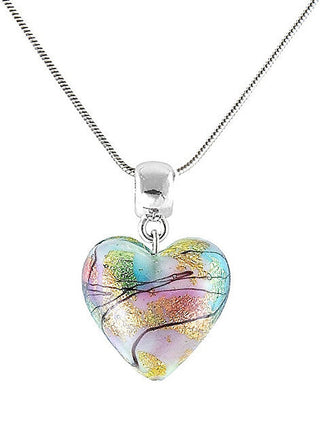 Lampglas Collana arcobaleno Rainbow Fairy con oro 24 carati in perla NLH28