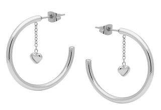 Liu jo Steel hoop Orecchini with chain LJ3195