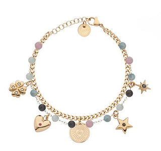 Liu jo Double gold-plated Bracciale with pendants Icones LJ3182