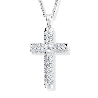 Modesi Sparkling silver תכשיט צוואר Cross M00141