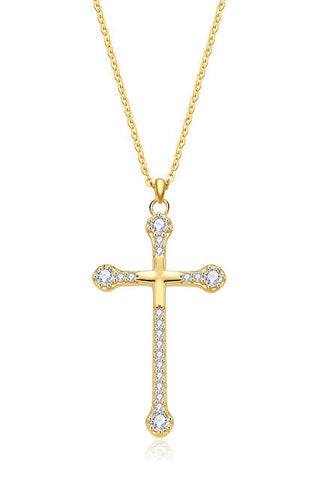 Moiss Timeless gold-plated Collana Cross with zircons N0001051