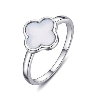 Moiss Luxury silver Anello con pearl Quatrefoil R0004455-P - Circonferenza: 56 mm
