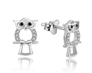 Moiss Silver Orecchini con stones Owl con zircons E0002635