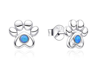 Moiss Boucles d'oreilles en argent mignon avec empreinte de patte E0003935