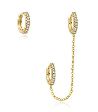 Moiss Set of gold-plated hoop Orecchini con zircons E0004220