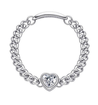 Moiss Silver chain Anello Glittering heart CZR00011-P - Circuit: 51 mm