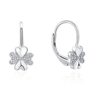 Moiss Playful silver Orecchini con four-leaf clover zircons E0000565