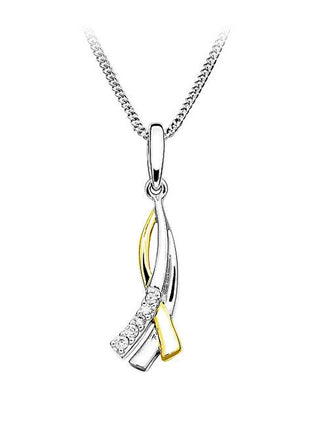 Moiss Élégant pendentif bicolore argent P0000601
