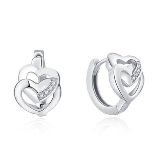 Moiss Romantic silver Kolczyki z sercami E0000162