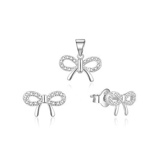 Moiss Gentle silver jewelry set Bows S0000259 (Ciondolo, Orecchini)