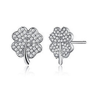 Oliver weber Silver Orecchini per luck Four-leaf clovers Karma 62168