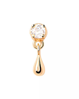 Pdpaola Orecchino Singolo Placcato Oro con Zircone Watter Essentials PG01-027-U