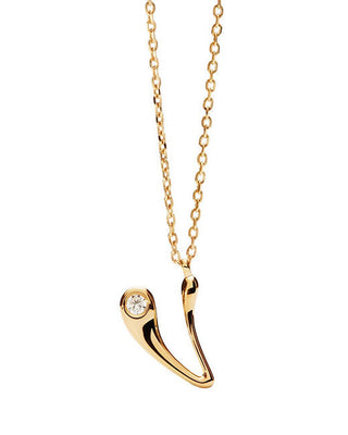 Pdpaola Gold-plated Collana letter "V" Initial CO01-B95-U (chain, Ciondolo)