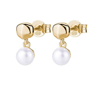 Pendientes de oro rosa con perla real Azzurra RZAZ028