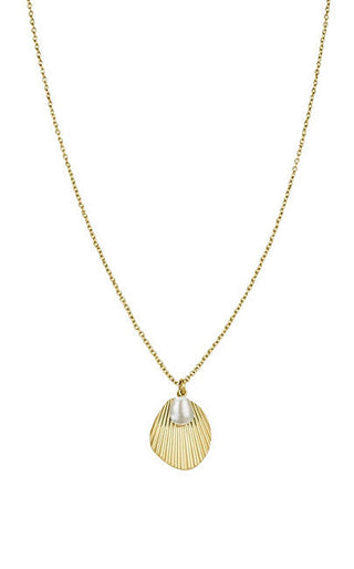Collana de acero dorado con concha Amber JSPNG-J159
