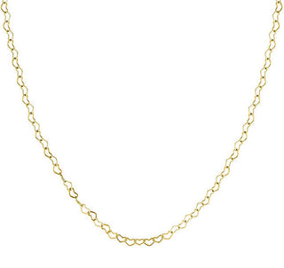 Collana dorada en forma de corazón