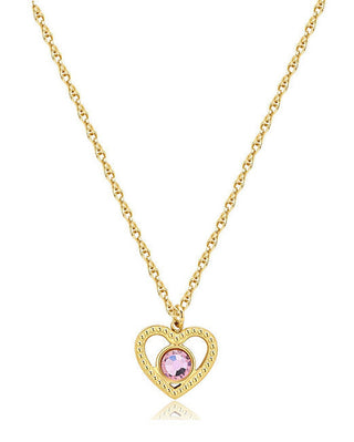 S'agapõ Delicate gold-plated Necklace Heart with Lucky Light crystal SKT36