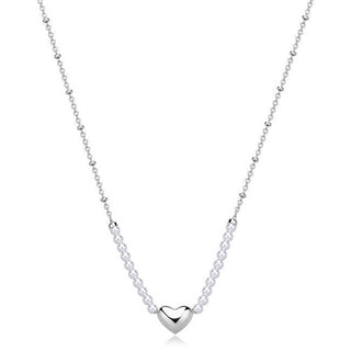 S'agapõ Romantic steel Collana with pearls Stellar SSE33