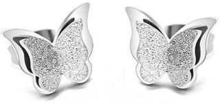 Troli Steel Metal butterfly Orecchini Butterfly KES-048-SIL