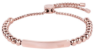 Troli Pink gold-plated Bracciale with steel beads