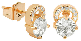 Troli Gold-plated glitter Orecchini with clear crystals