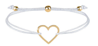 Troli Corded Náramek with heart white / gold