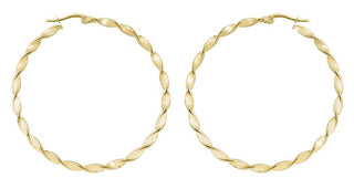 Troli Round gold-plated Orecchini 2 - 5 cm - Diameter: 4 cm