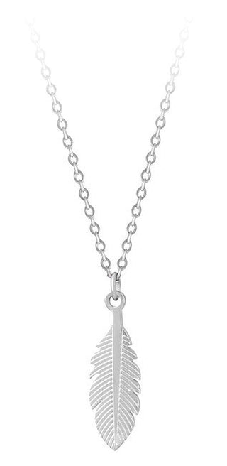 Troli Stylish steel Collana with feather
