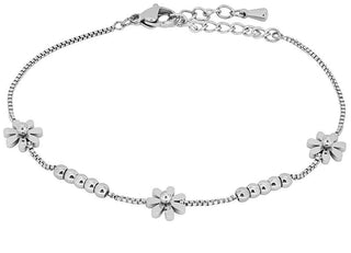 Troli Delicate steel Bracciale avec fleurs