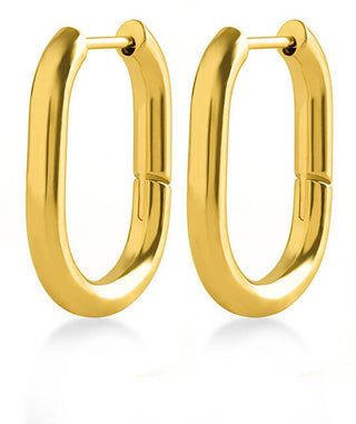 Troli Minimalist gold-plated oval steel Orecchini