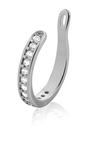 Troli Boucle d'oreille en acier élégant avec cristaux