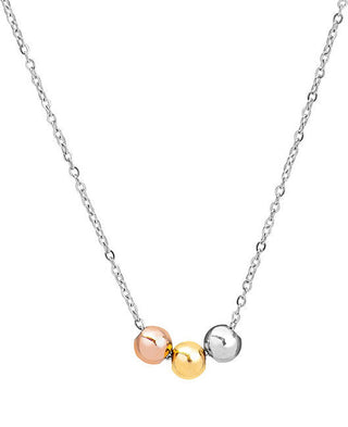 Troli Stylish steel Collana with tricolor beads VESN0667S