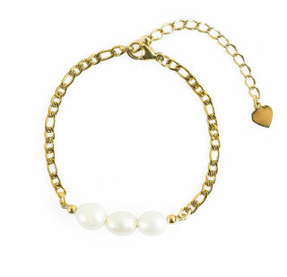 Victoria walls Gold-plated Bracelet with genuine pearls Orlisse Gold VWB260758G