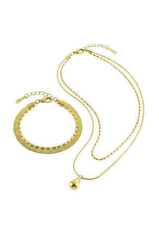 Victoria walls Gold-plated jewelry set VWS260855G — Necklace, Bracelet