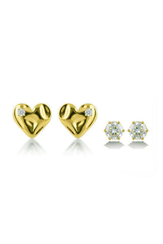 Victoria walls Set of gold-plated Earrings with crystals VWS260873G (2 pairs)