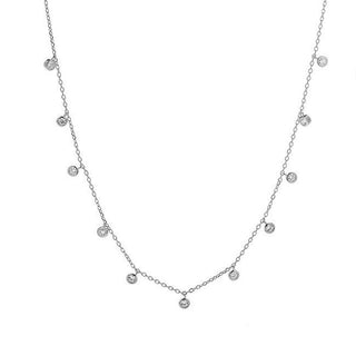 Again jewelry Sparkling Silver Necklace with Cubic Zirconia AJNA0033