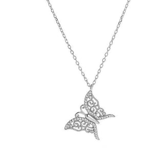 Again jewelry Charming silver butterfly necklace AJNA0018 (chain, pendant)