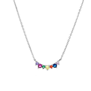 Again jewelry Silver necklace with colored zirconia AJNA0003