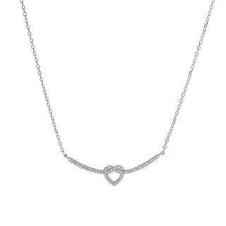 Again jewelry Silver necklace with glitter heart AJNA0006