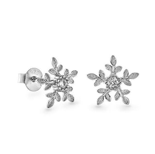 Again jewelry Snowflake Silver Stud Earrings AJNS0012
