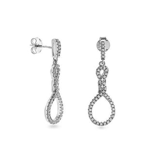 Again jewelry Dazzling Silver Earrings with Zirconia AJNS0015