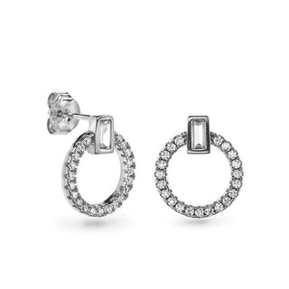 Again jewelry Timeless Silver Cubic Zirconia Earrings AJNS0016