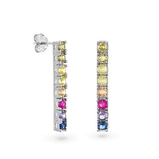 Again jewelry Playful Drop Earrings with Colorful Cubic Zirconia AJNS0041