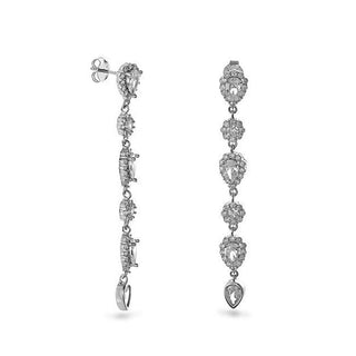 Again jewelry Luxurious long earrings with cubic zirconia AJNS0057