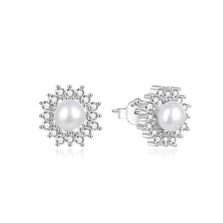Beneto SØLV perleøreringe med zirconia AGUP1323PL