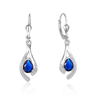 Beneto Orecchini argento con zirconi blu scuro AGUC2693-DB — Kolczyki