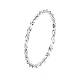 Beneto AGG315L Minimalist Silver Braided Ring - Circuit: 50mm