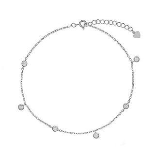 Again jewelry Beautiful silver leg bracelet with zirconia AJNH0005