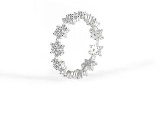 Beneto Anello argento delicato zirconi AGG499 56 mm — Anello